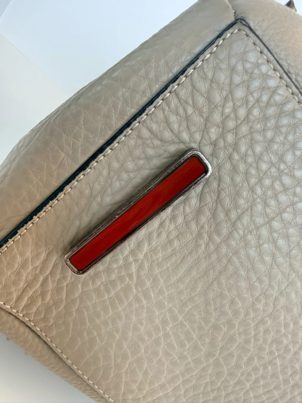 Christian Louboutin Taupe Studded Dome Satchel